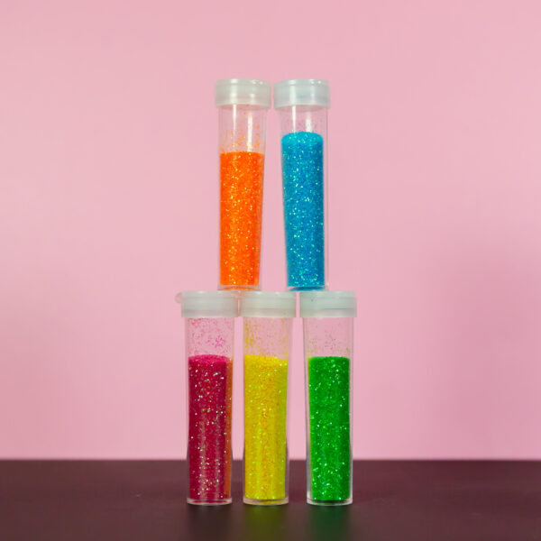 BAZIC 0.21 oz (6g) 5 Neon Color Glitter Shaker Bazic Products