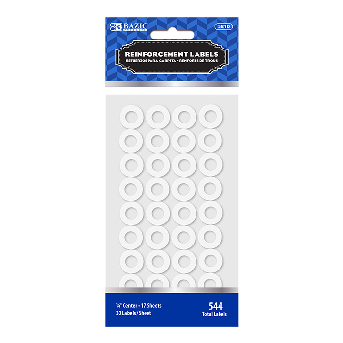 Charles Leonard Paper Hole Reinforcements, Self-Adhesive Labels, 544/Box  (72544)