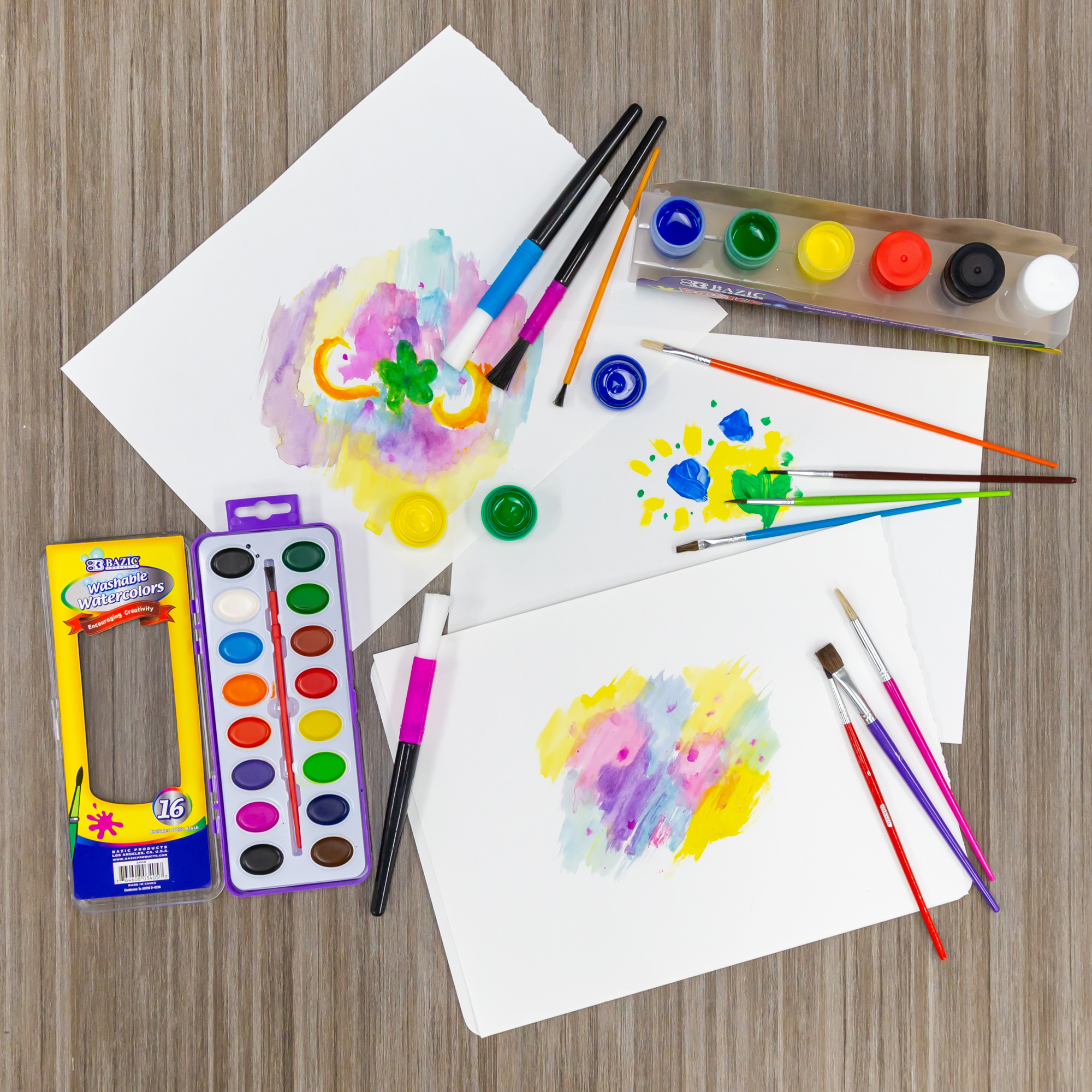 9PCS Colorful Kids Paint Brushes Starter Set, Art Paint Brushes