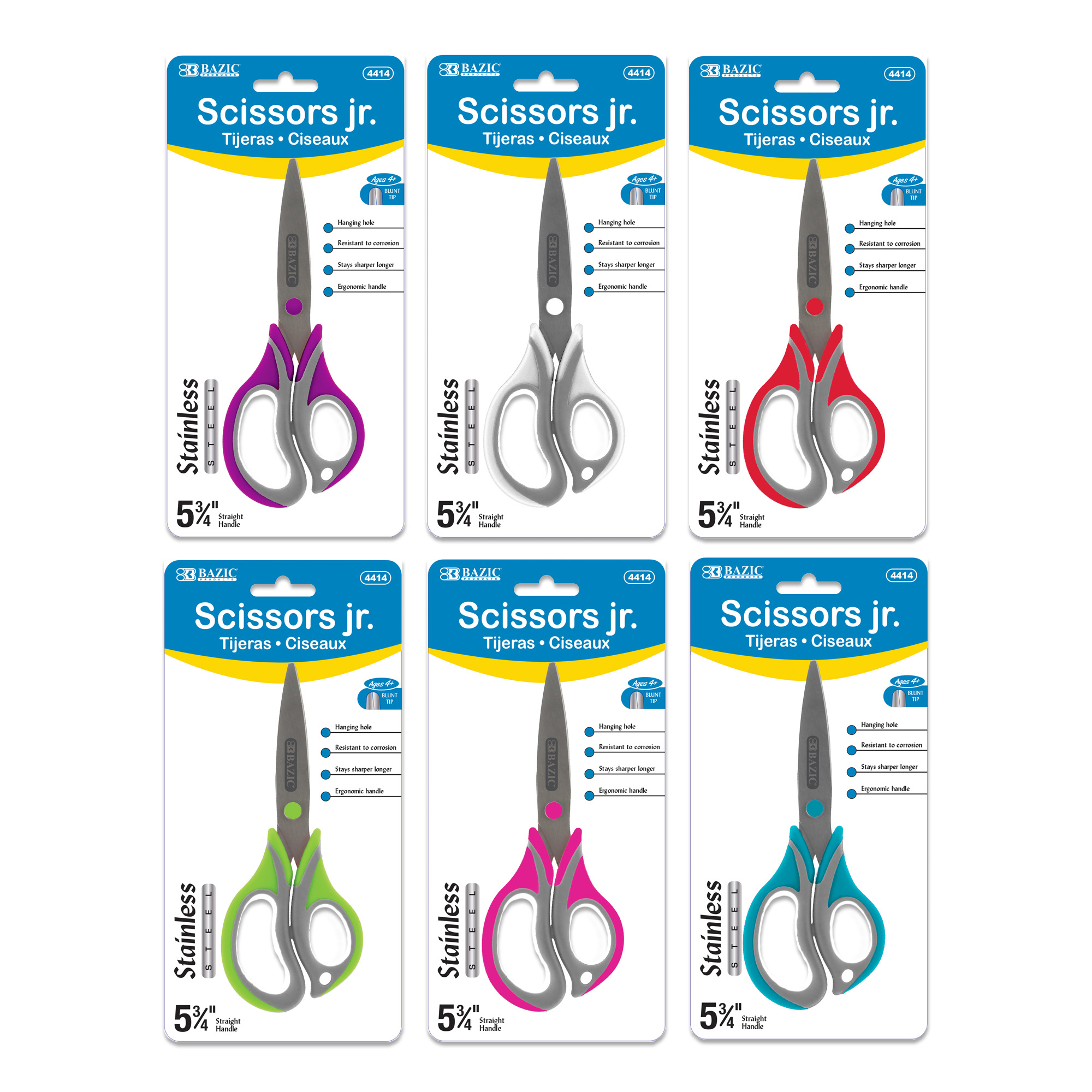 Lasnten 144 Pieces 5.7 Inches Scissors All Purpose Bulk Kids Scissors  Safety Blunt Tip Scissors with Cover and Grip Handles Comfort Stainless  Steel