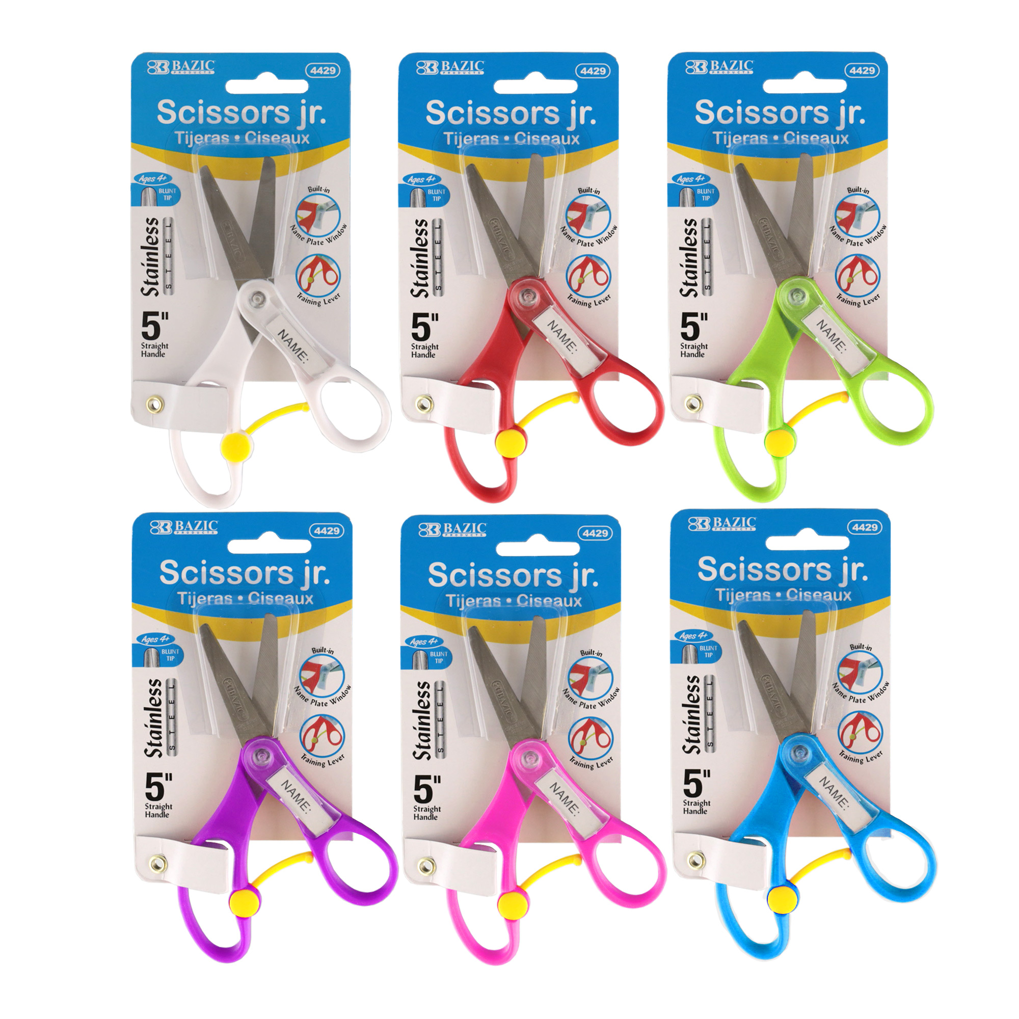 Colorful Preschool Scissors Training Lever Open Stock Photo
