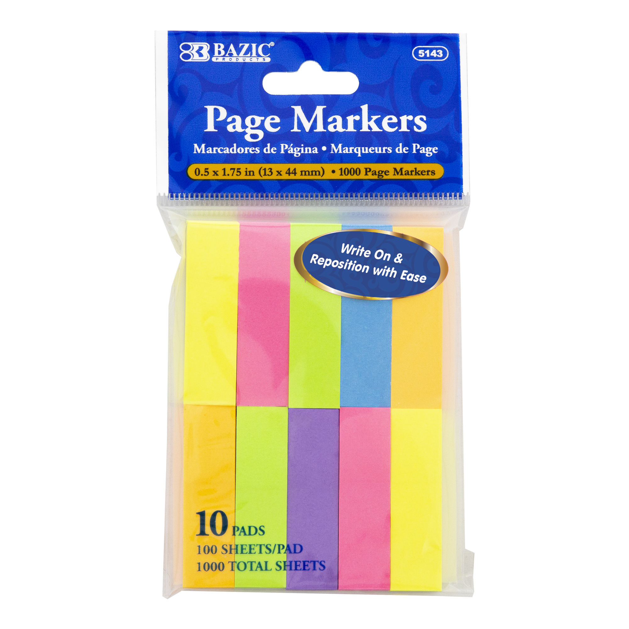 Marque-pages POST-IT papier notes markers 15x50mm coloris néon lot
