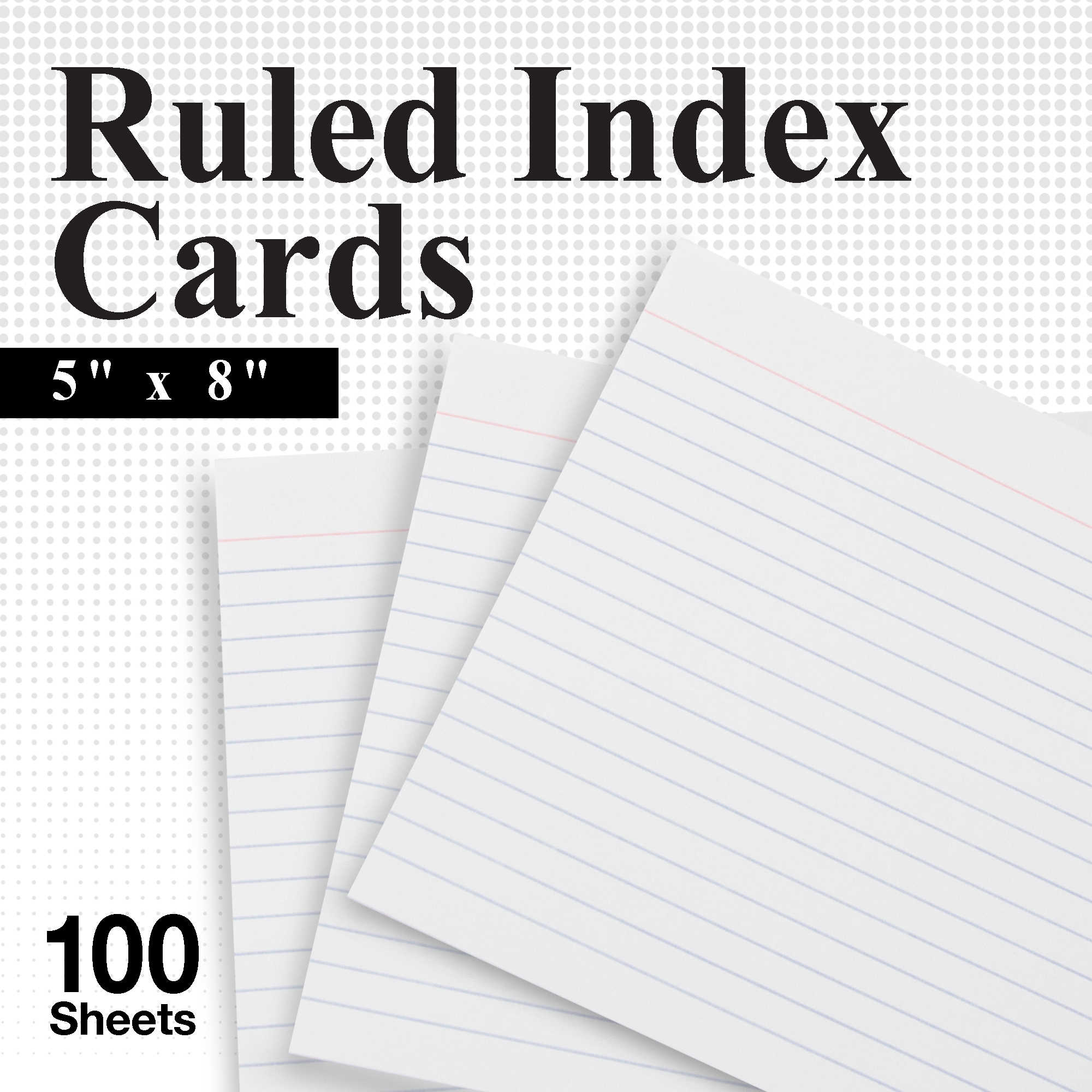 BAZIC 100 Ct. 5 X 8 Ruled White Index Card Bazic Products