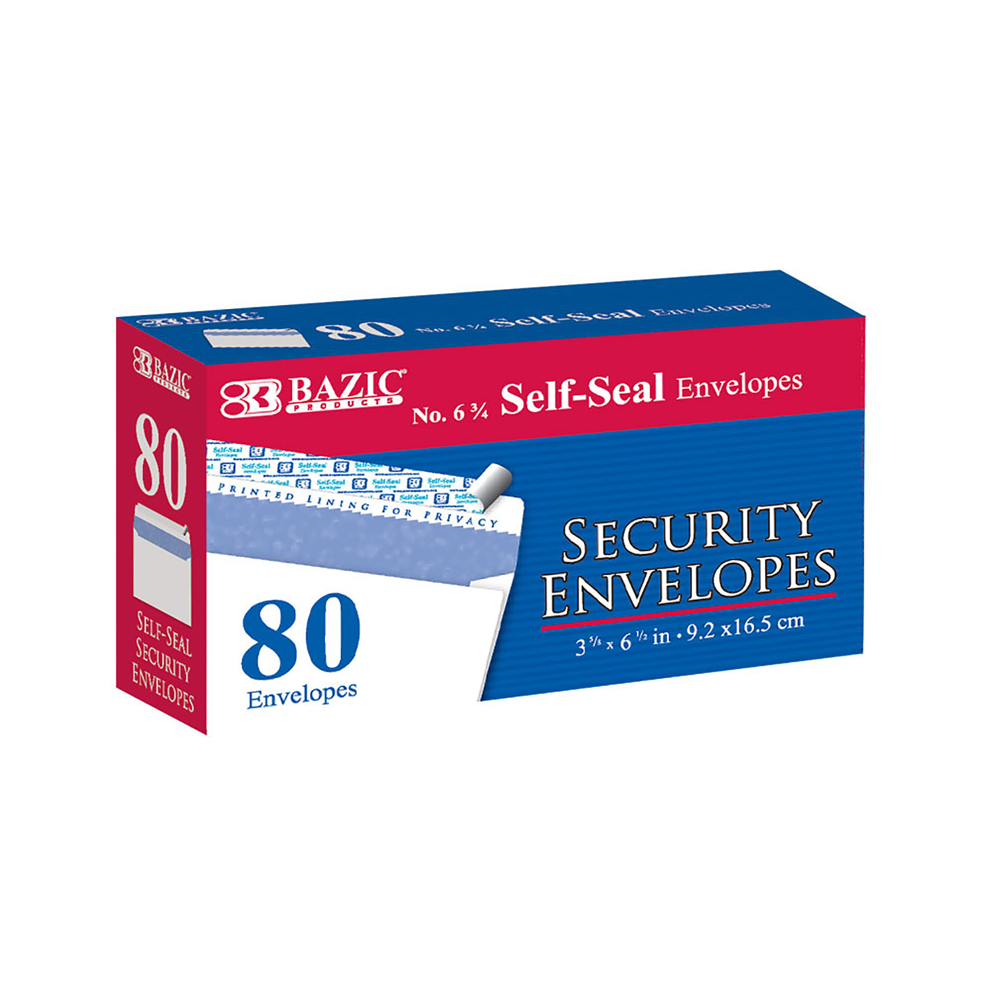 #6-3/4 Security Envelopes 75212 80/Box White 2 Pack Confidential 3-5/8 x 6-1/2 80 per Box 