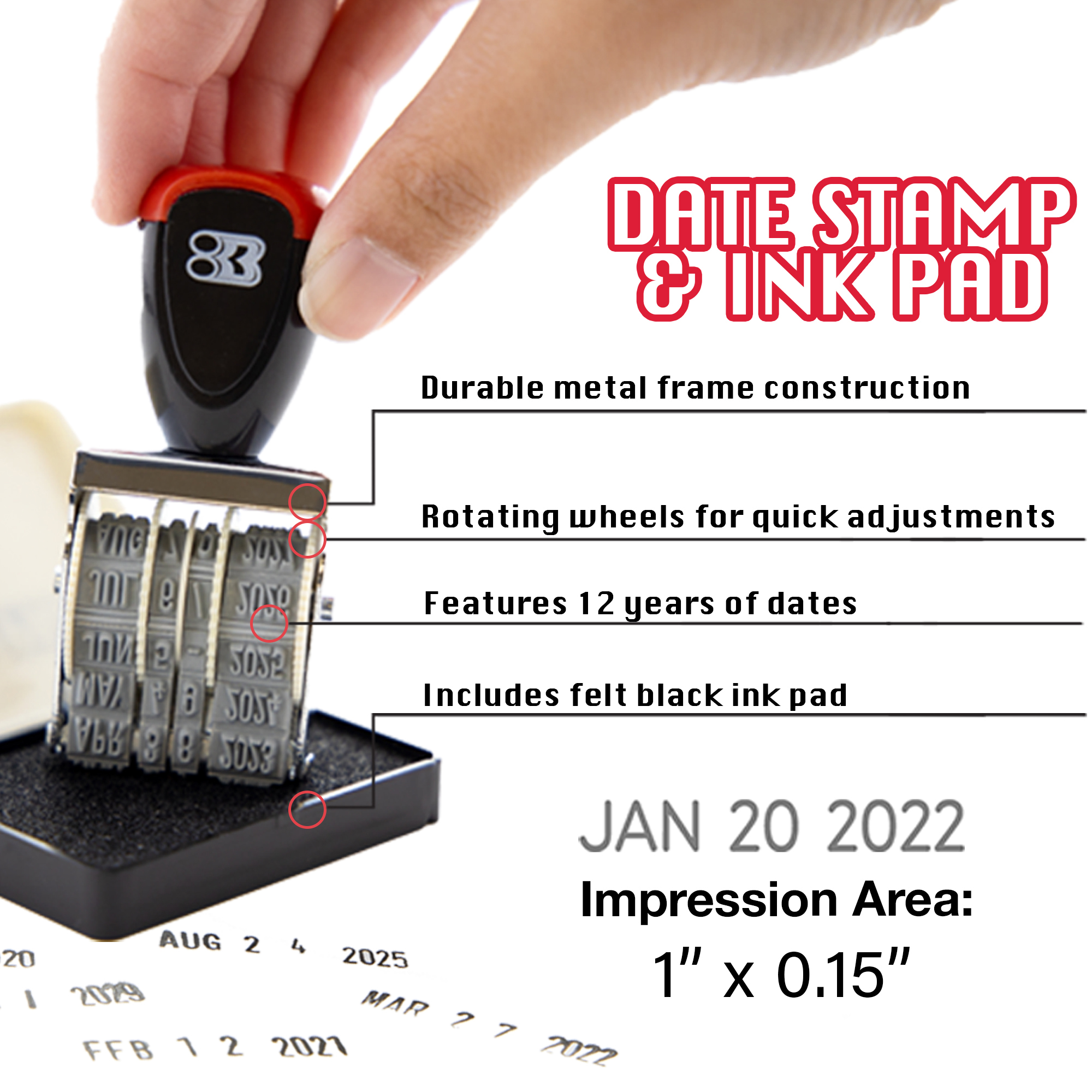 Ink Pad And Letter Stamp Set: Black Ink Pad And 36 Stamps Style  Handbooktypewriter Seal