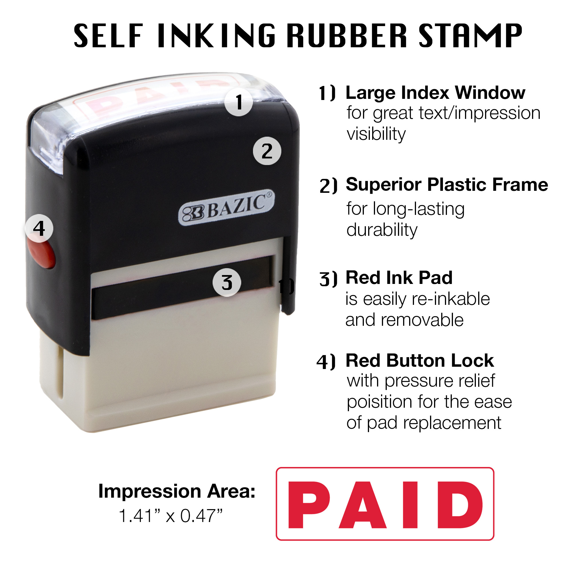Standard Rubber Stamp Ink - Choose your Color —