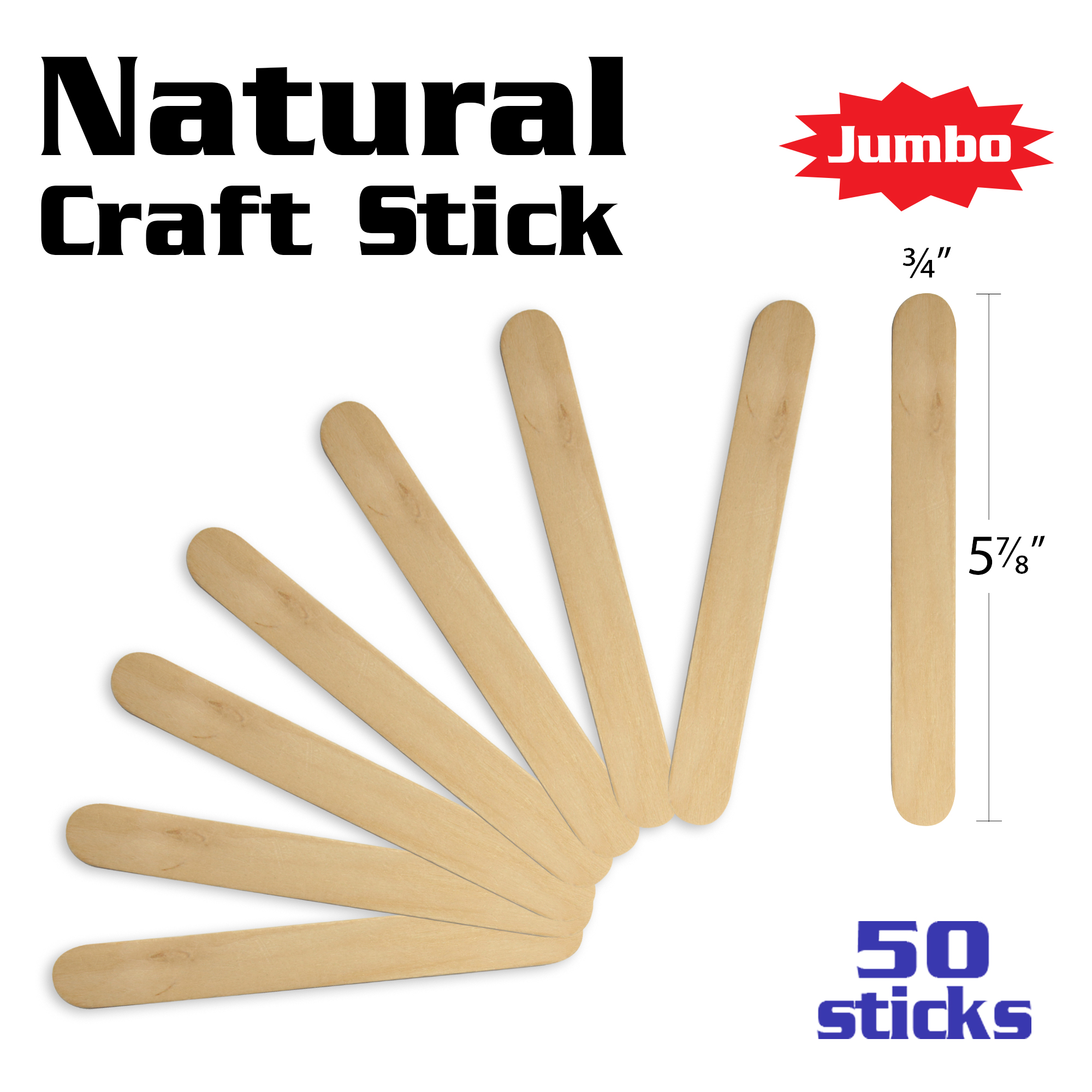Multicraft Wood Jumbo Craft Stick w/Hole Nat, 1 - King Soopers