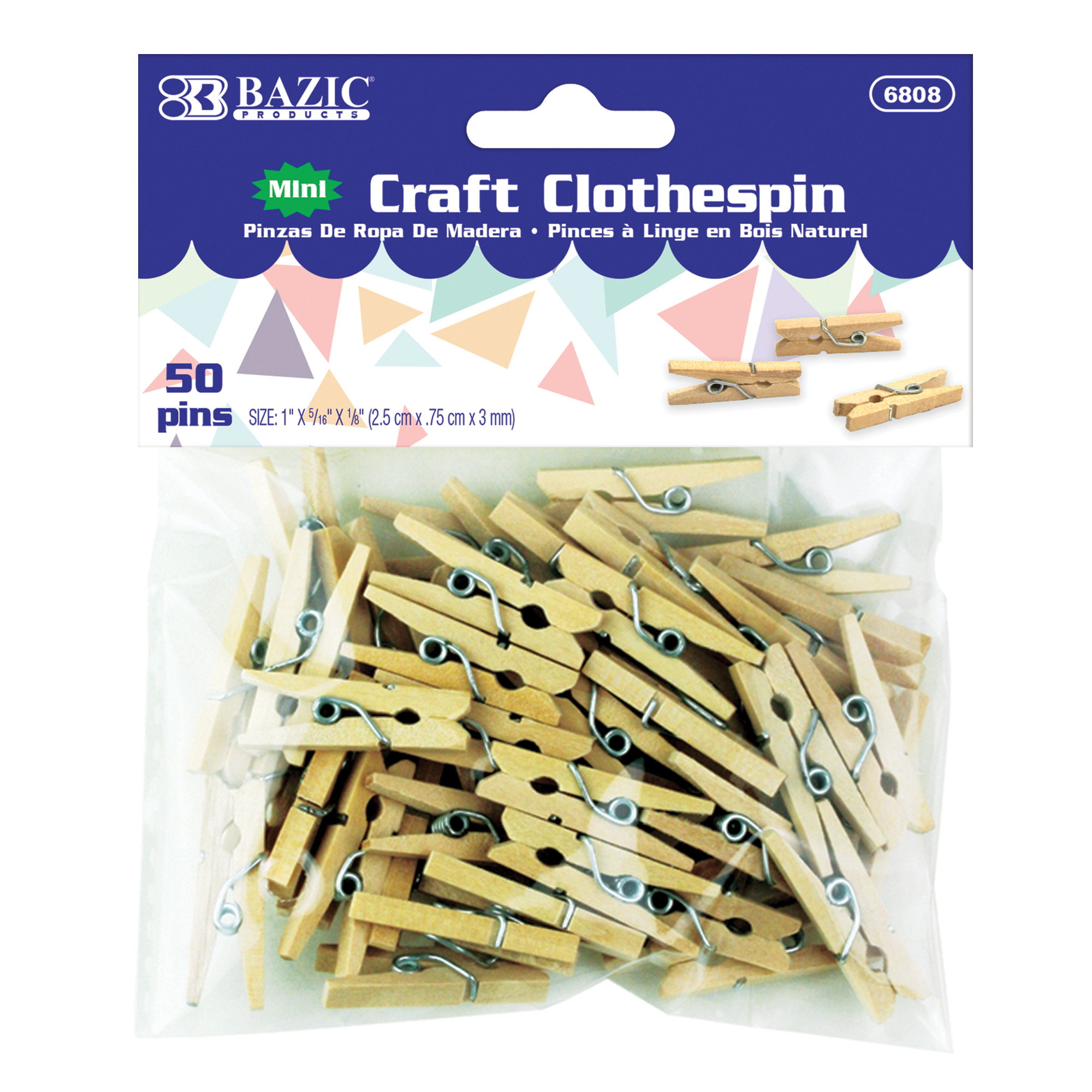 Creativity Street Mini Spring Clothespins Natural Wood 1 250 Clothespins  Per Pack Pack Of 2 Packs - Office Depot