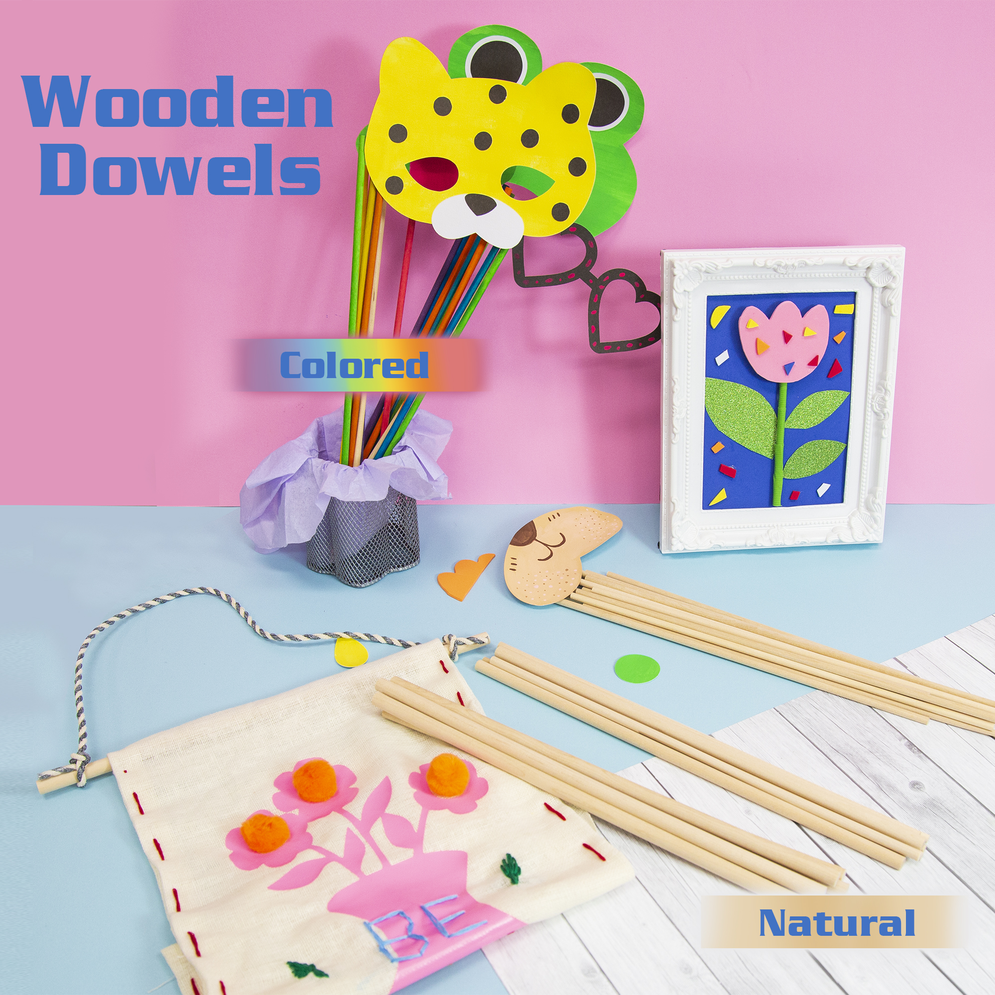 Wooden Dowel Round Natural 3/8 x 12 (6/Bag)