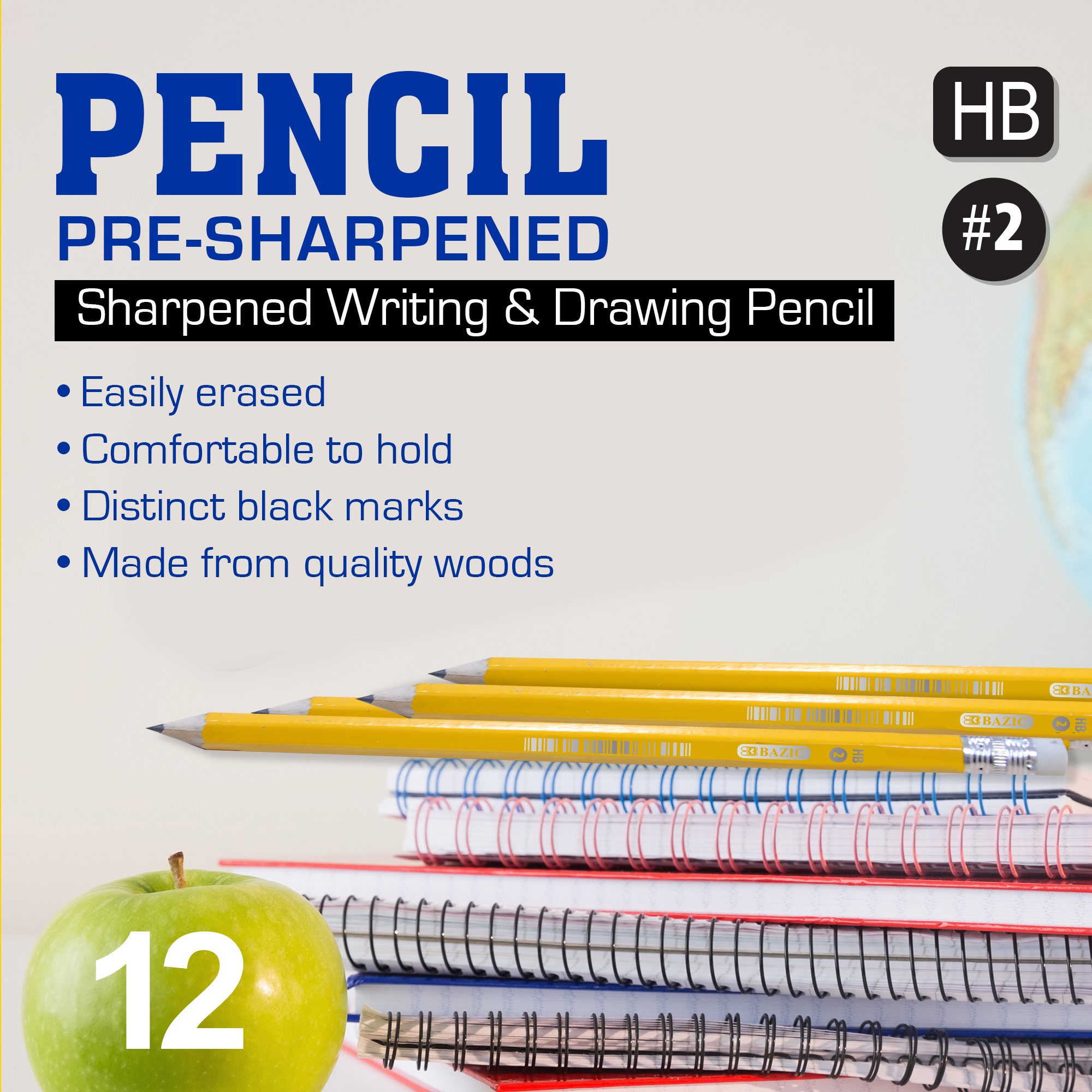 Colored Pencils 12 count Bazic, Pala Supply Company