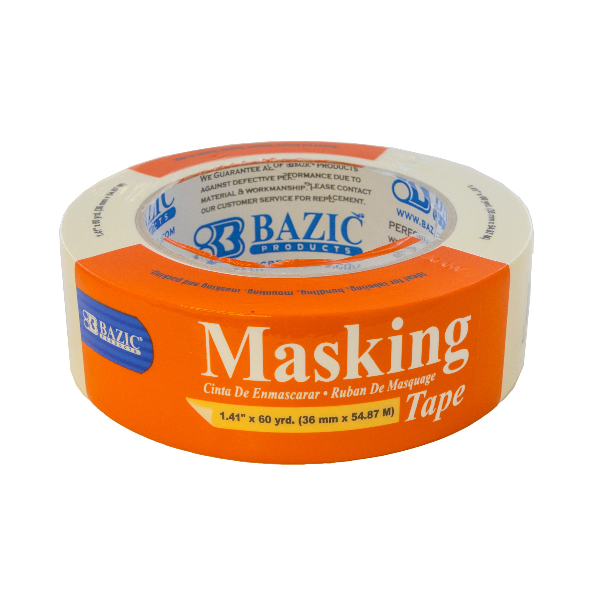 Bazic 1.41 inch x 2160 inch (60 Yards) General Purpose Masking Tape
