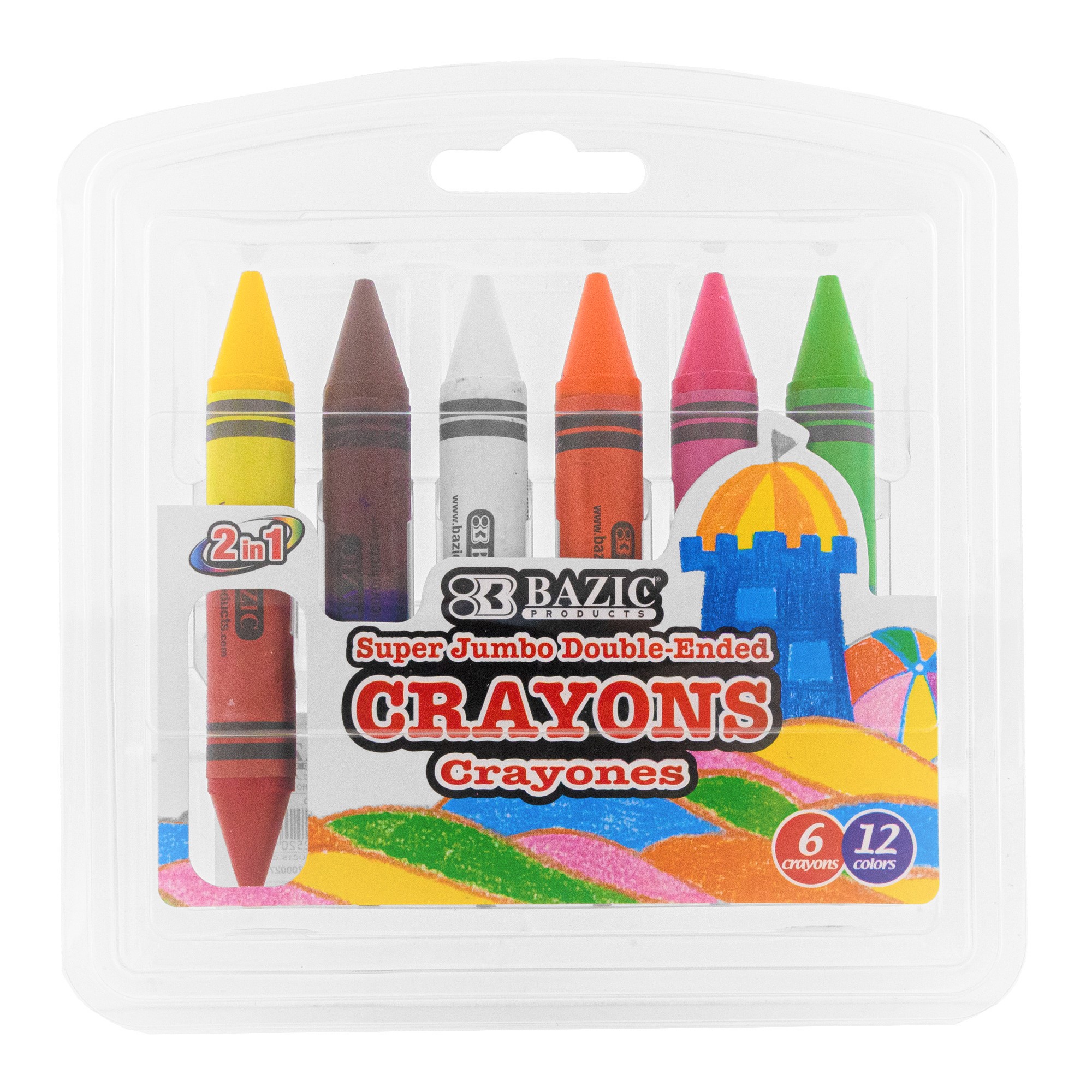 Super Jumbo Crayons Premium 12 Color Double-Ended