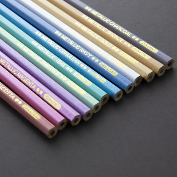 12 Metallic Colouring Pencils, Colouring Pencils for Adults