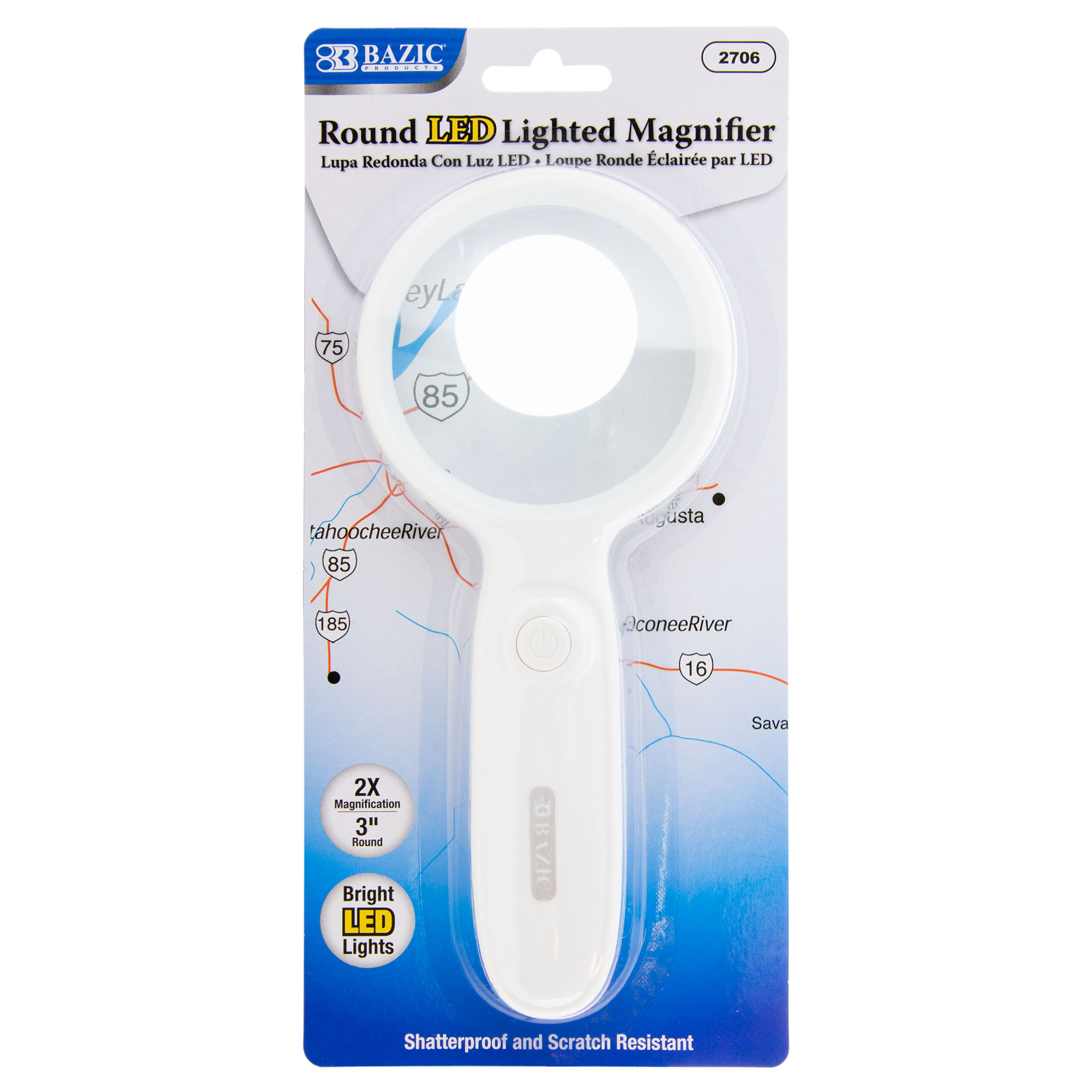 3″ Round 2x LED Lighted Magnifier