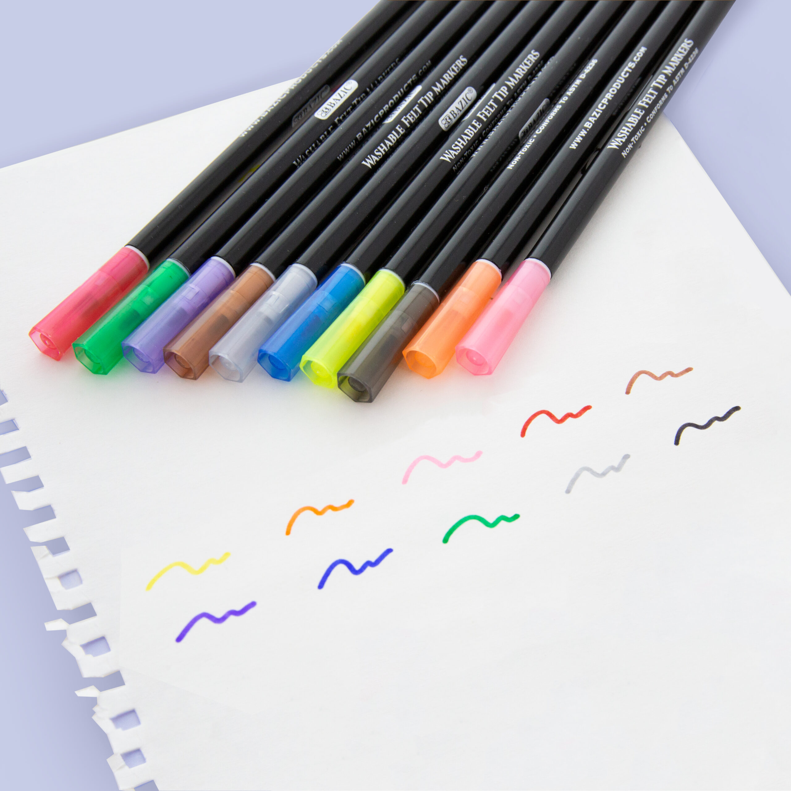12/18 Colors Felt Pen Non-toxic Pure Color Felt Tip Pens Easy Coloring  Fiber Bullet Tip Felt Tip Marker Pens Washable Ink Felt Marker For Journal  Writing Note Taking, Back To School, School