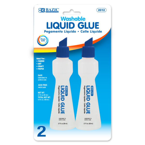 BAZIC 2.7 FL OZ (80 mL) Stationery Clear Glue (2/Pack) Bazic Products