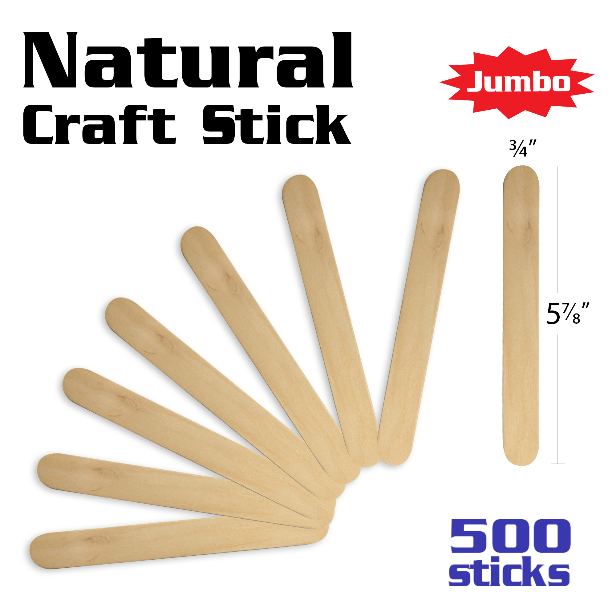 Bulk 500 Pc. Large Natural Wood Craft Sticks | Oriental Trading