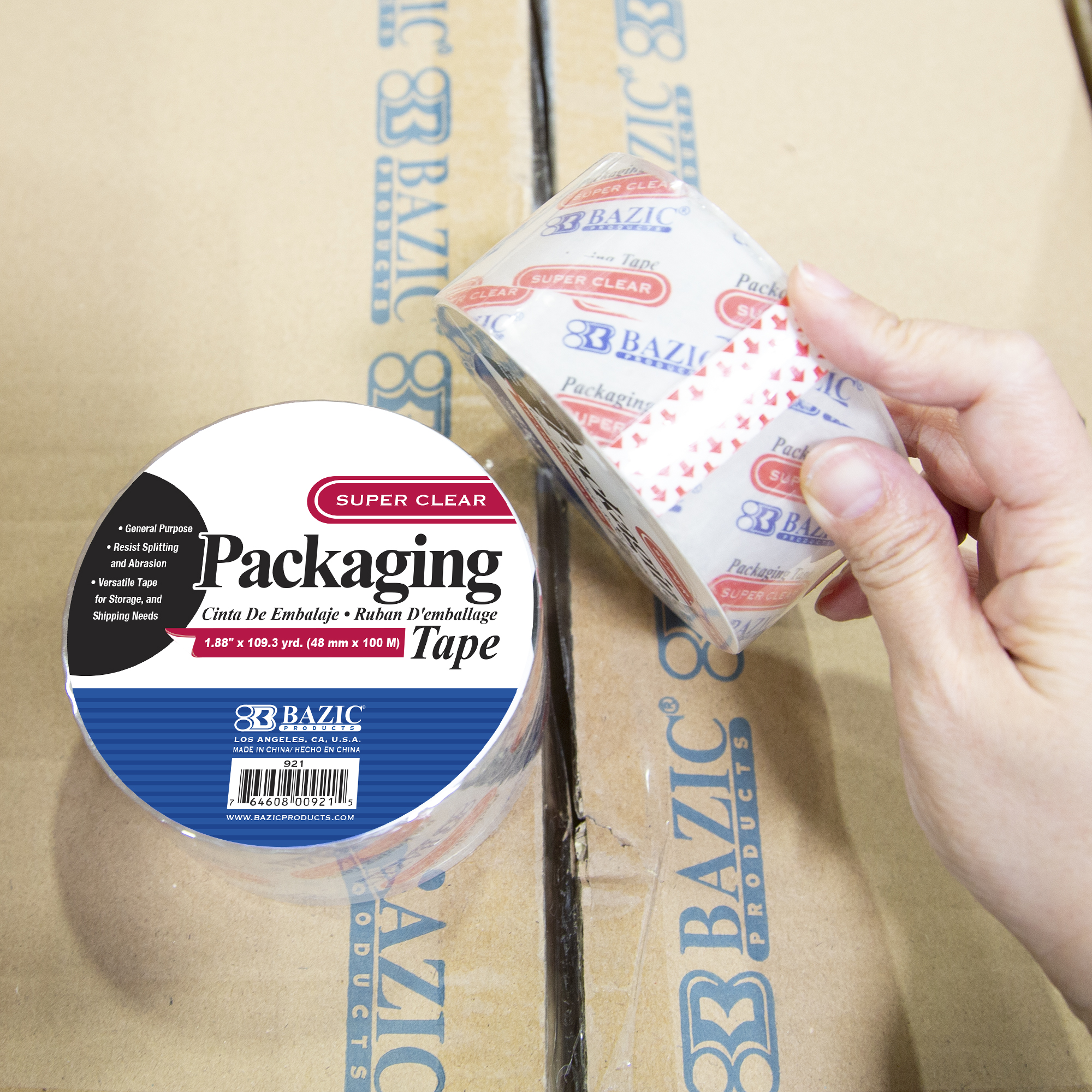 Bazic Heavy Duty Industrial Clear Packing Tape 1.88 x 109.3 Yards