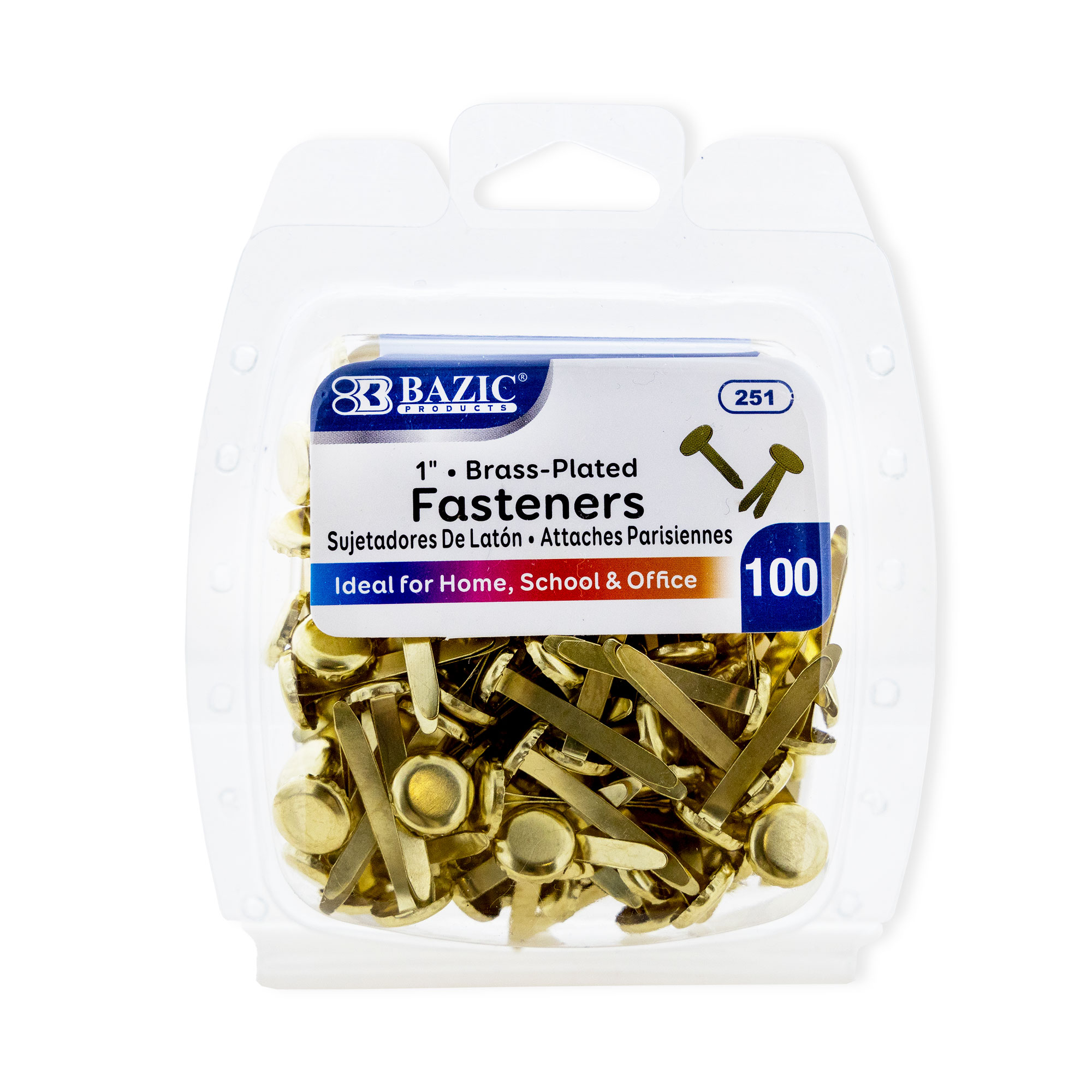 Fasteners Brass Plated 1″ (100/Pack)